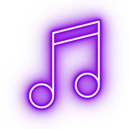 Neon purple musical note icon