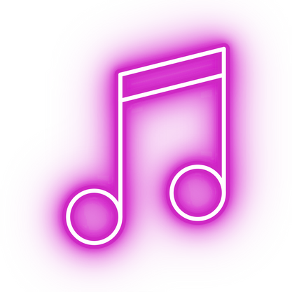 Neon pink musical note icon